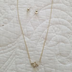 Kendra Scott Necklace and Earrings Gold